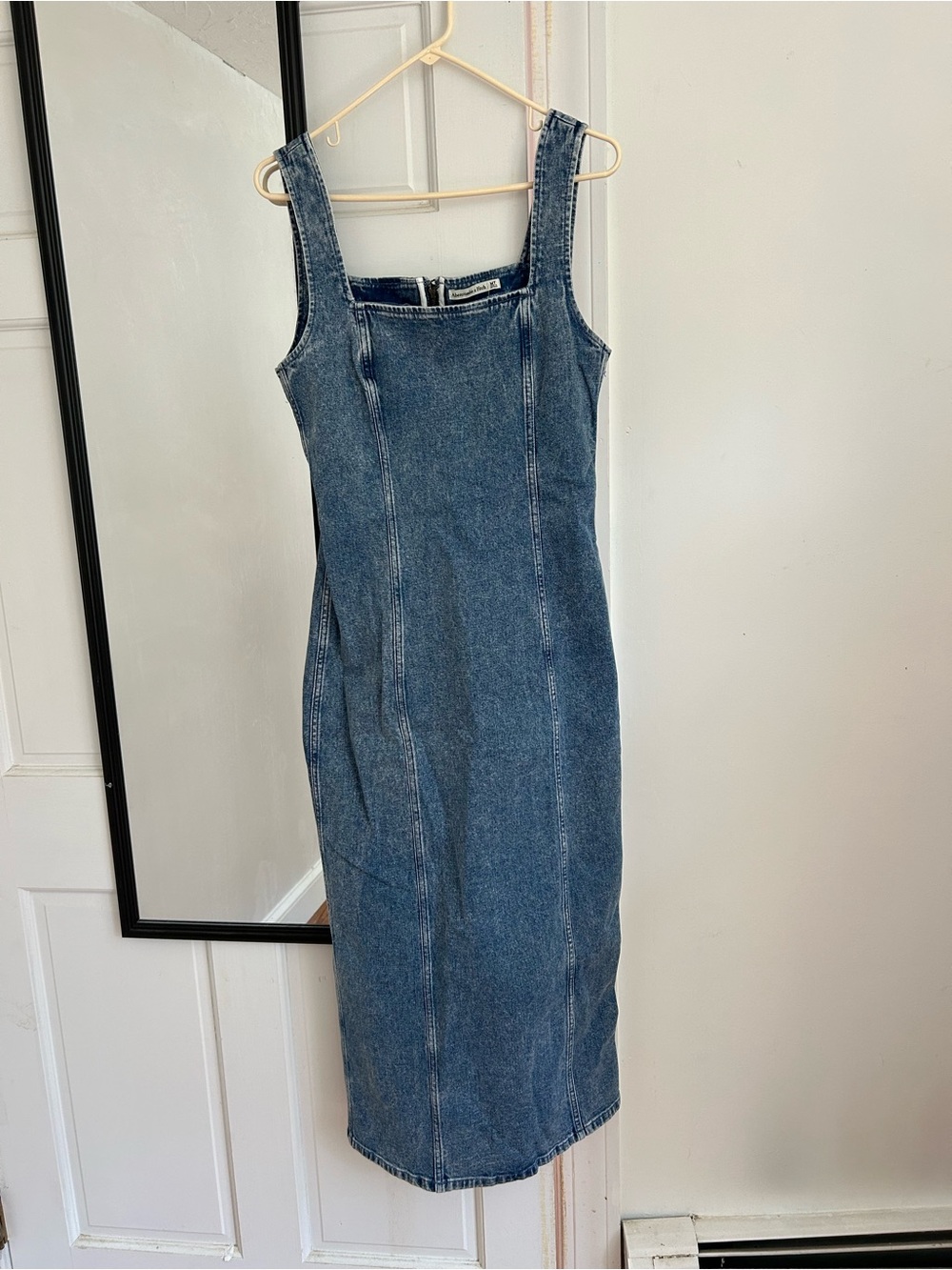 Abercrombie & Fitch Blue Denim Sheath Overalls Dress